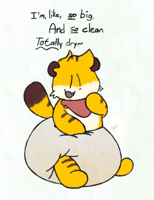 Lil critter Tiger Ace in a diapie!! "I'm like, so big. And so clean. Totally dry~" He says, totally and utterly truthfully!