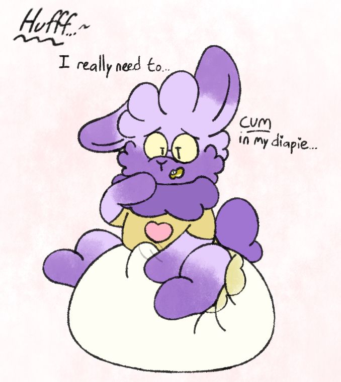 Bunny rubbing his diaper tent! "Hufff...~ I really need to... cum in my diapie..."

#abdl