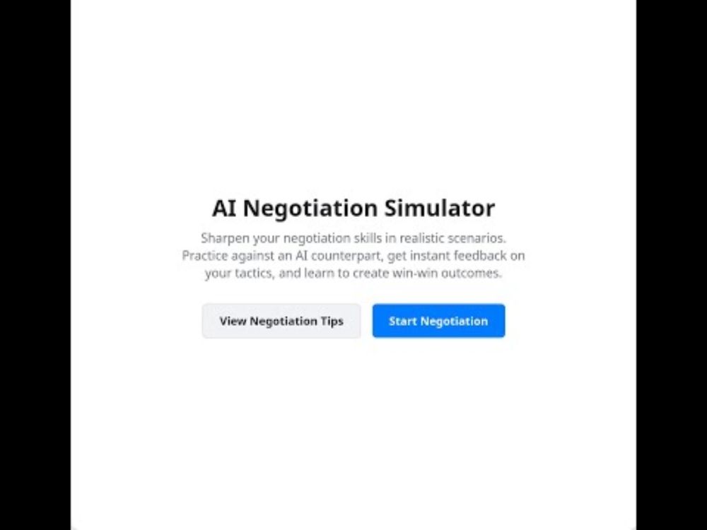 AI Negotiation Simulator - extended demonstration