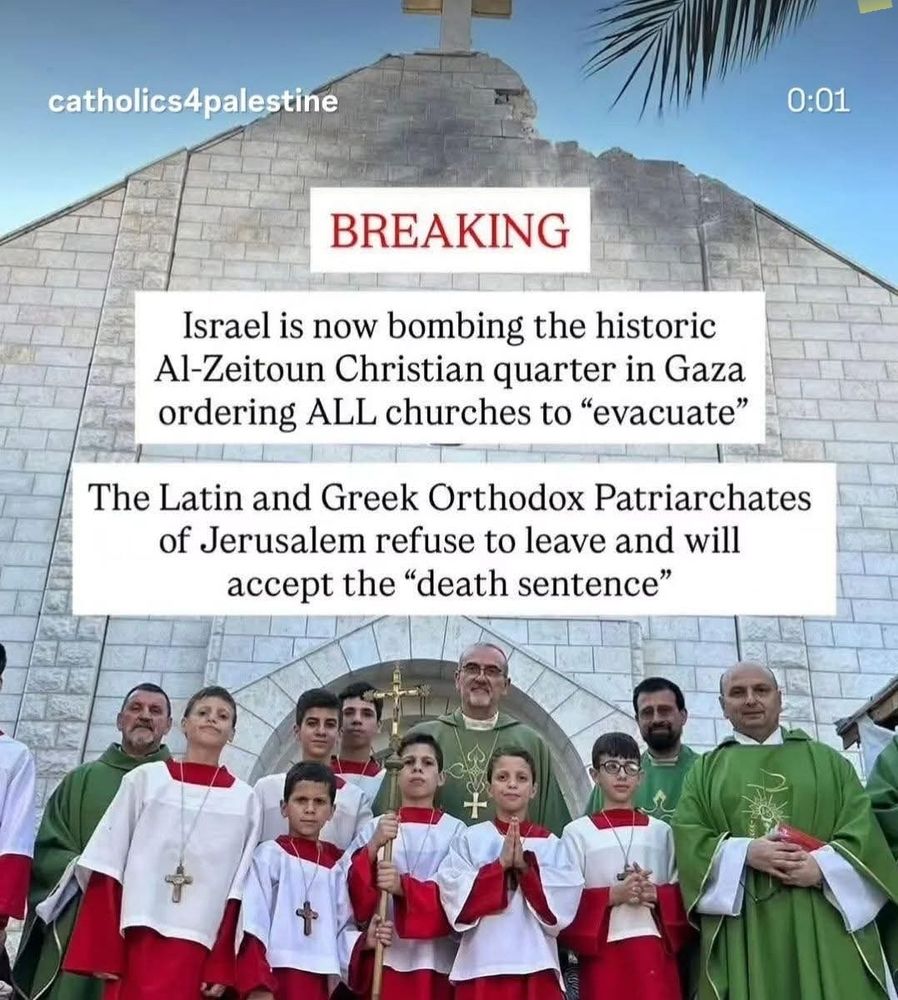 Israel now bombing the historic Al Zeitoun Christian Quarter In Gaza. Latin and Greek Orthodox Patriarchates of Jerusalem refuse to leave.