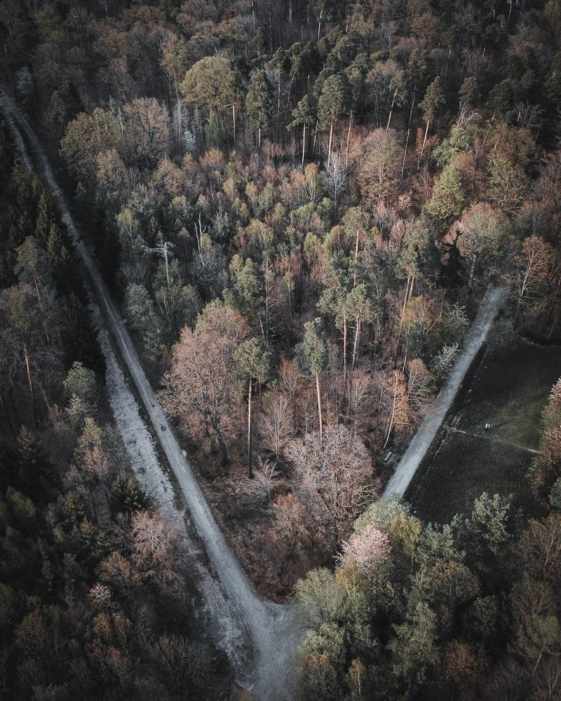 Droneshot of Crossing Roads