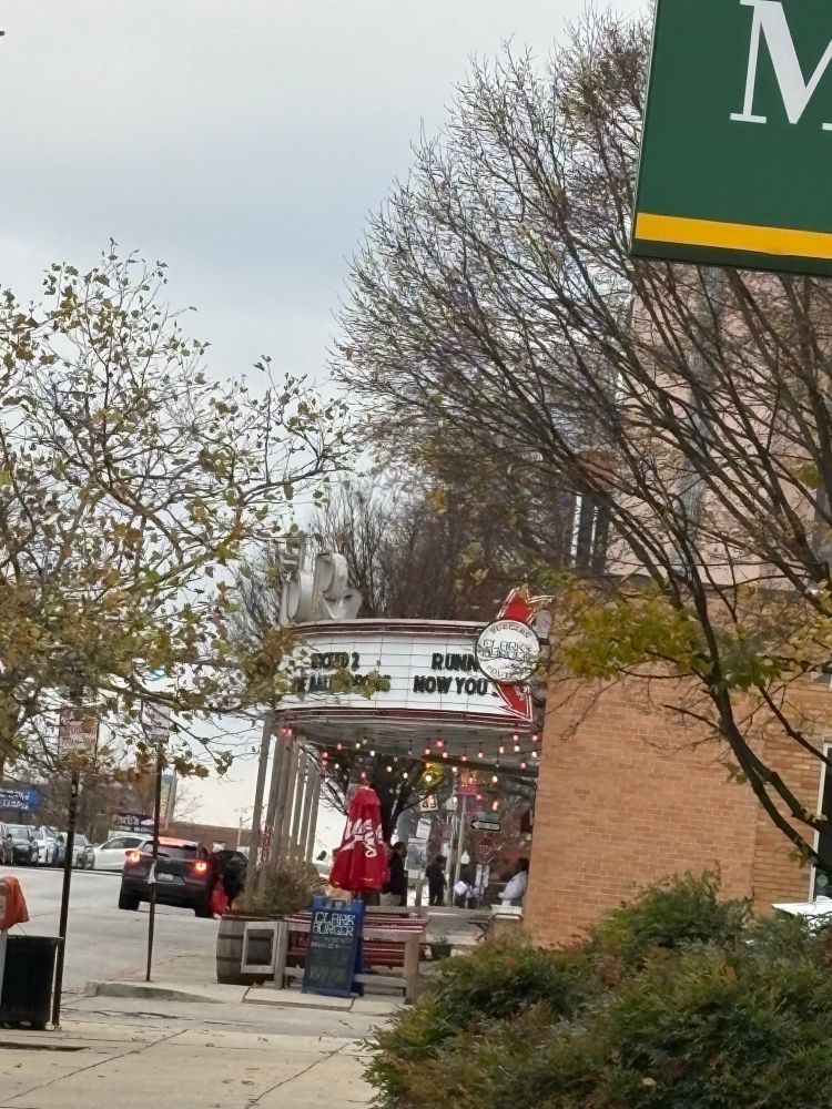 The Senator Theatre in North Baltimore’s iconic dark red-lined white marquee: “Wicked 2 The Baltimorons”