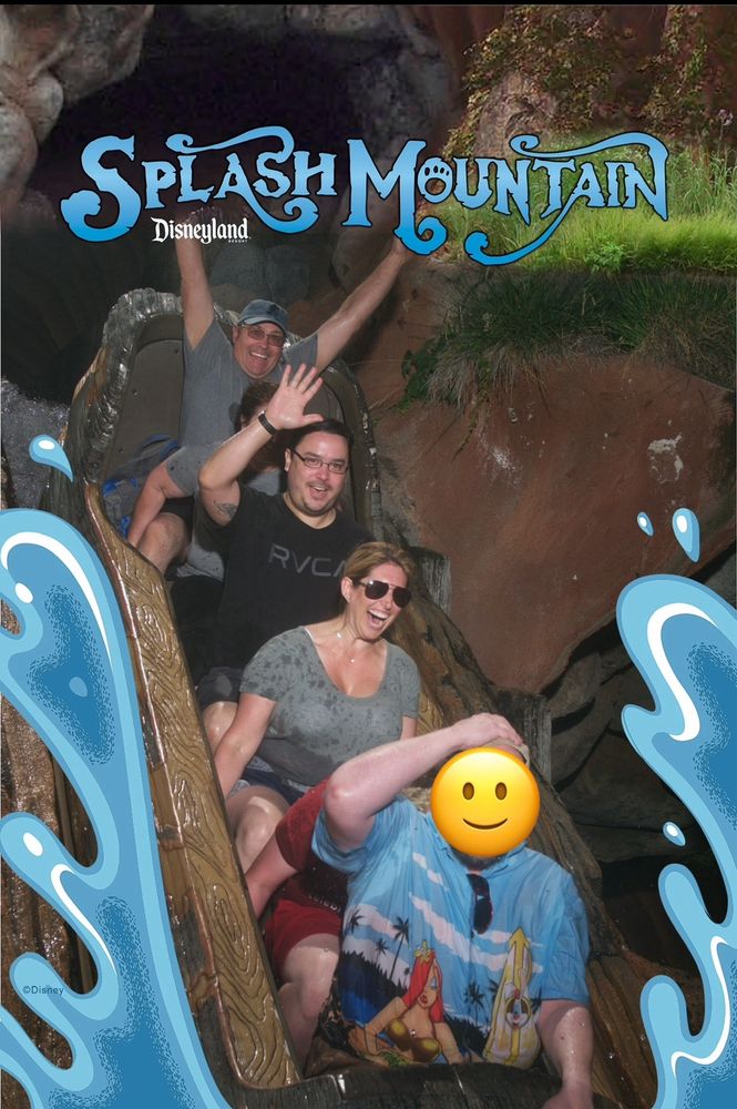 me going down the Splash Mountain plunge at Disneyland 