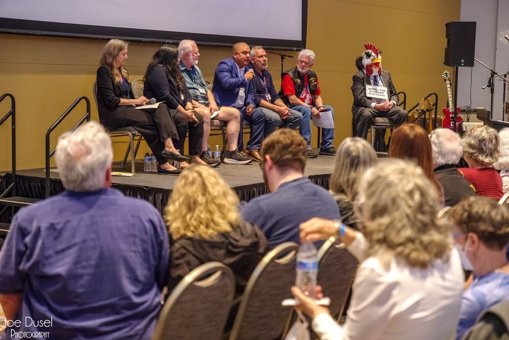 An estimated crowd of about 750 people gathered at an “Empty Chair Town Hall” at the California Center for the Arts in Escondido on March 23, 2025. 