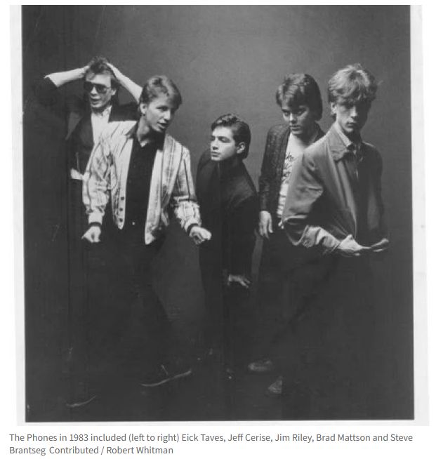 Photo of the Phones. The Phones in 1983 included (left to right) Eick Taves, Jeff Cerise, Jim Riley, Brad Mattson and Steve Brantseg Contributed / Robert Whitman