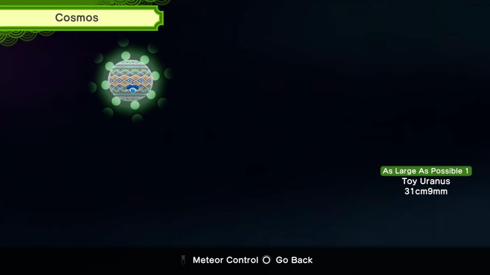 The cosmos showing as large as possible 1, toy Uranus.