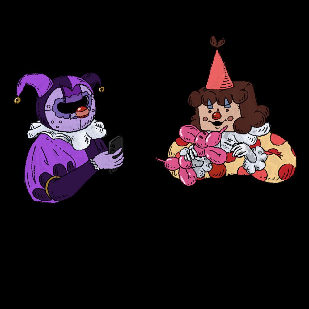my friends as clowns!!!!