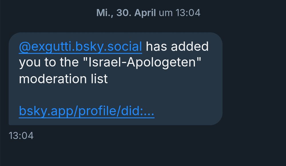 Exgutti has added you to the israel-apilogeten moderation list