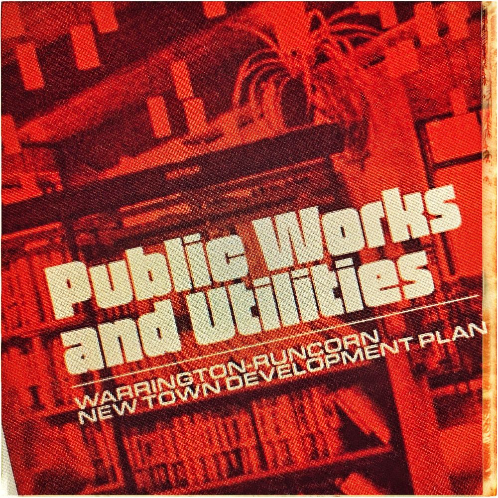 Part of cover of album “public works and utilities” by “warrington runcorn new town development plan”