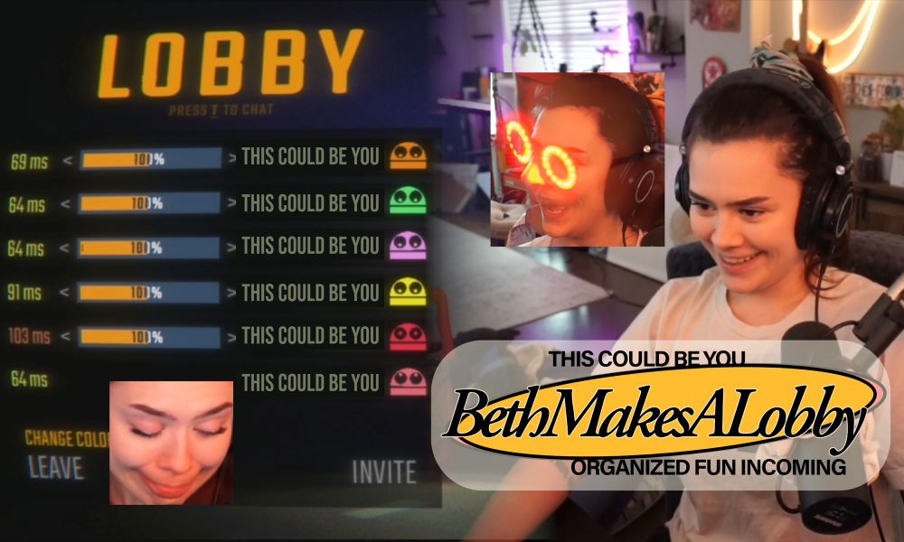 A header with a collage of my face and a screenshot of a REPO lobby. There’s a logo that says “Beth makes a lobby” in the bottom right corner 