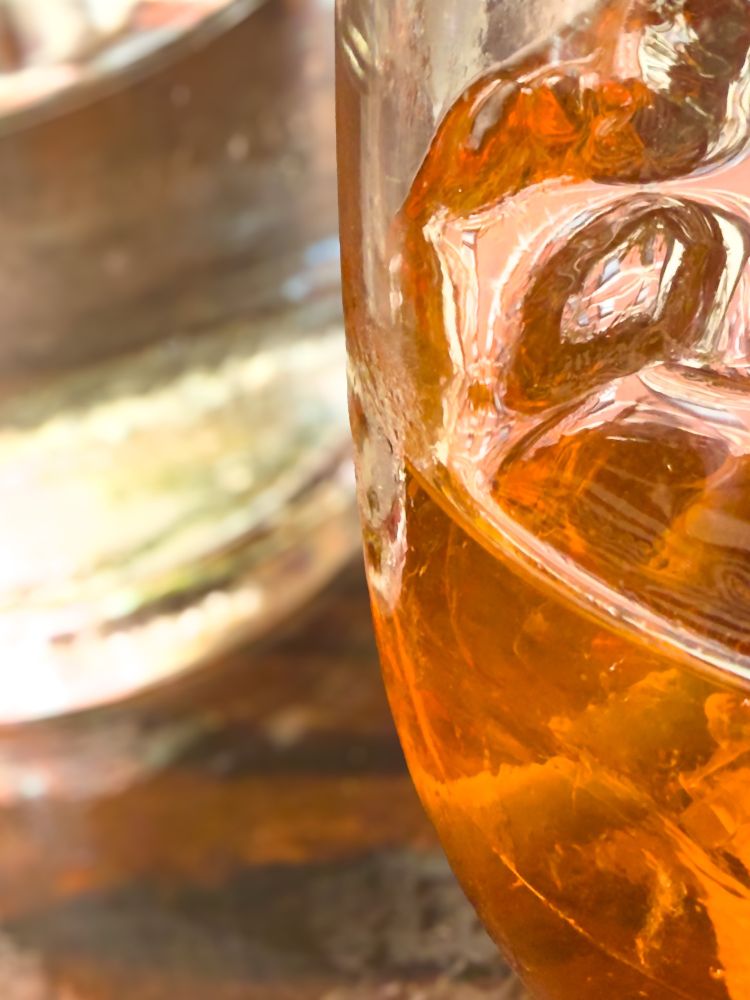 A cool beverage on a hot day. Up close and personal. 