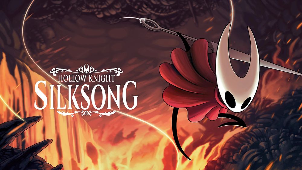 Visuel titre du jeu Hollow Knight: Silksong avec la protagoniste principale Hornet