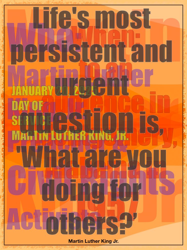 Word Art - Life’s most persistent and urgent question is, What are you doing for others?
