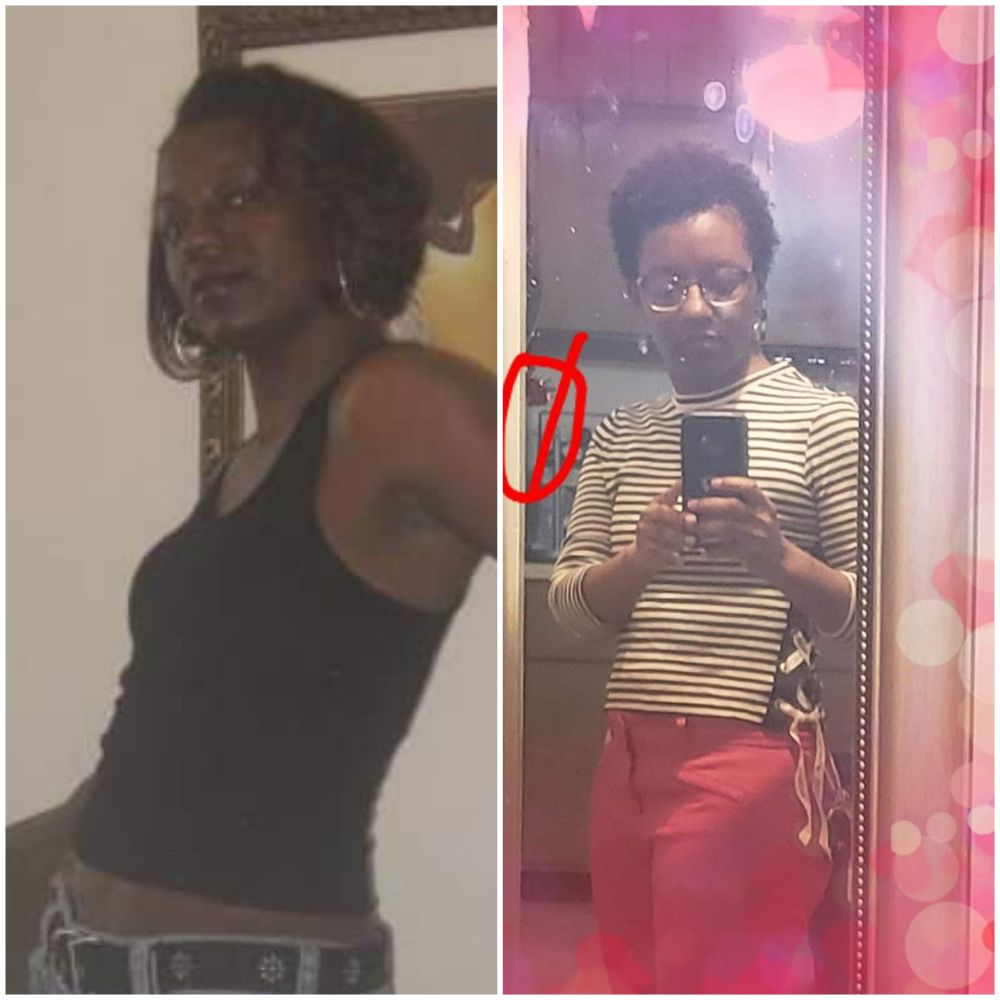 Me almost 10 years apart. On the left, I'm 32 and going through it. On the right, my 40th birthday going through something else. 