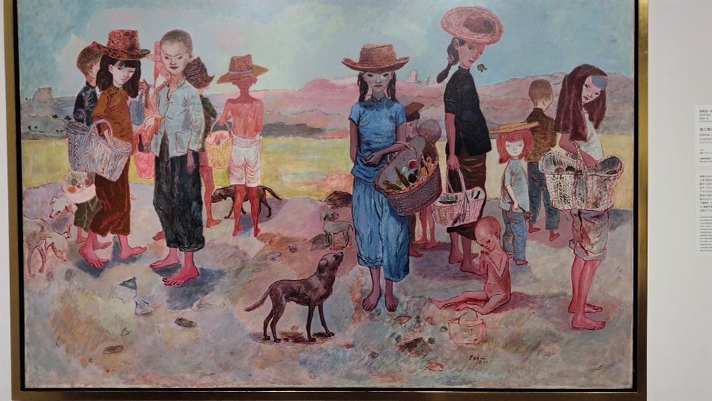 猪熊弦一郎〈長江埠の子供達〉1941年
冷ややかな子供たちの目線