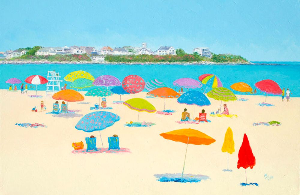 Hampton Beach Umbrellas by Jan Matson