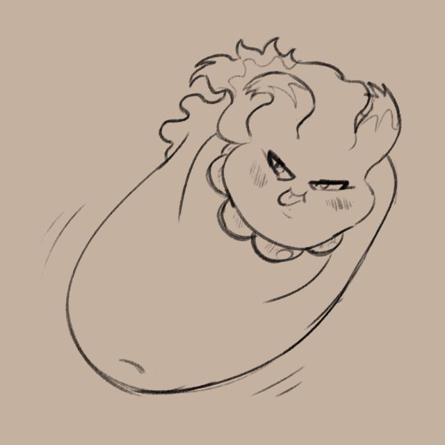 An obese Misdreavus teasing someone from off screen. She knows she's got an irresistible belly...~