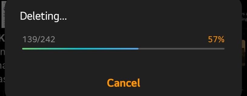 A screenshot of me deleting over 200 screenshots of Facebook marketplace