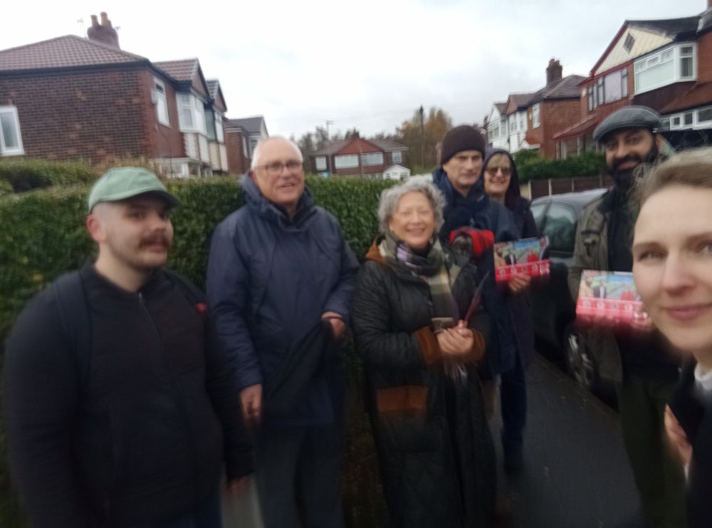 Me in Levenshulme in Manchester, campaigning on behalf of Manchester Labour.