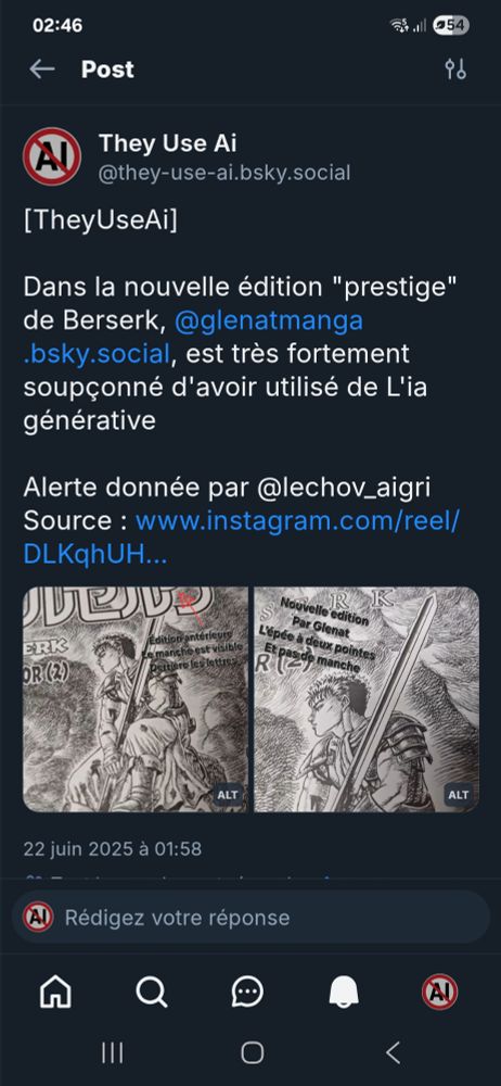 Ancien post dans lequel je pointe les retouche grossière par Glenat sur leur édition prestige de Berserk 
