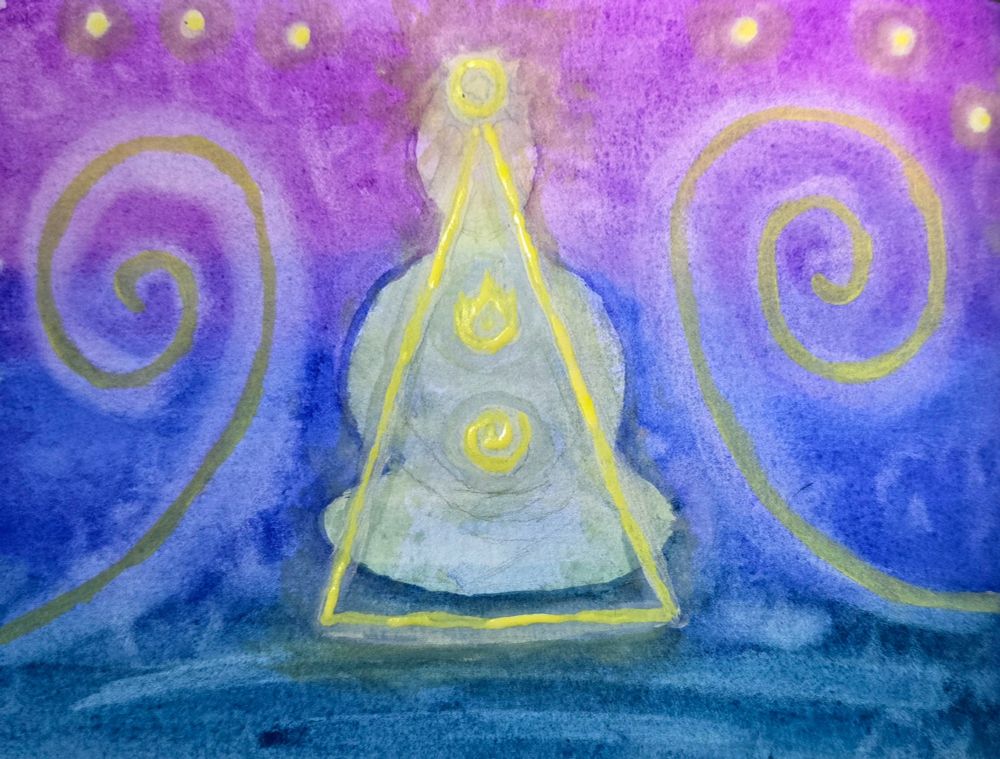 Opening the Vision Portal - watercolor and gouache sketch - Maria Gehrke, 2025