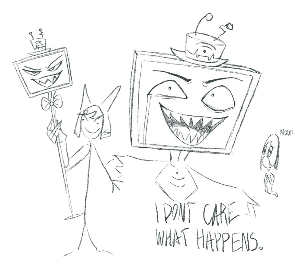 Vox as alastor’s staff and also Vox crashing out