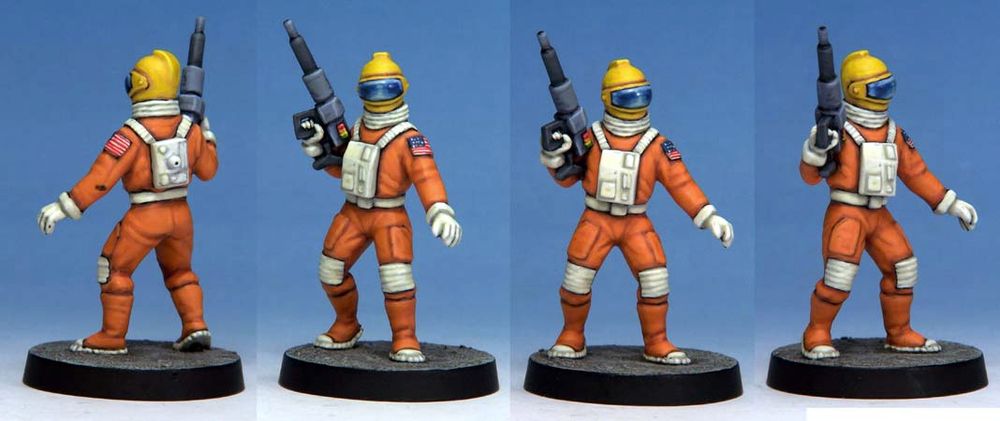 284.	Armed ARC Astronaut with rifle. From 7TV Crooked Dice. All done in Foundry paints. Mix of brushes. 