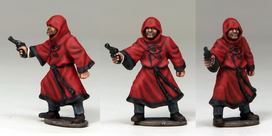 270.	Cultist with pistol. Painted as part of The Servants of Ra, from North Star’s In Her Majesty's Name range. 