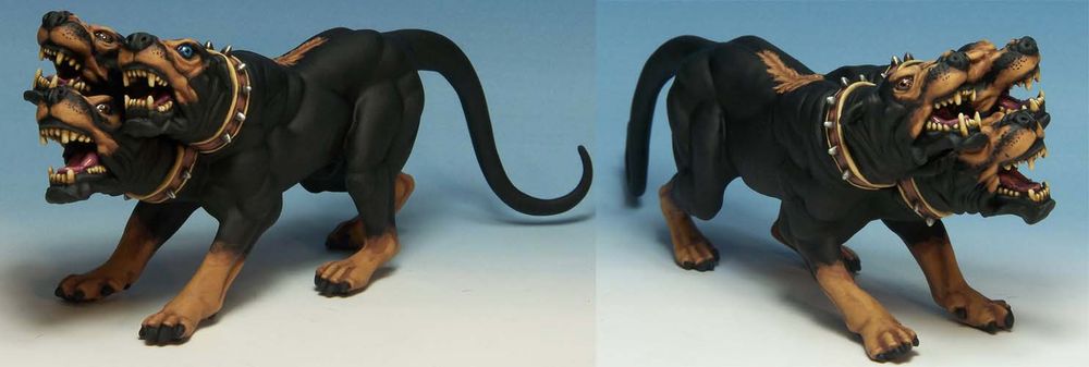 Cerberus by Papo, painted for Crooked Dice 7th Voyage. All done in Foundry paints with Foundry brushes. 