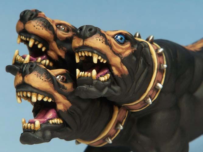 Cerberus by Papo, painted for Crooked Dice 7th Voyage. All done in Foundry paints with Foundry brushes. 