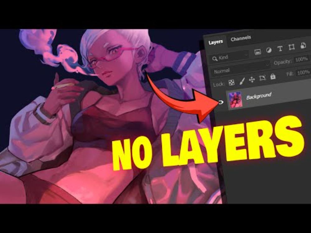 The crazy benefits of NOT using layers ❌ (digital art tutorial)