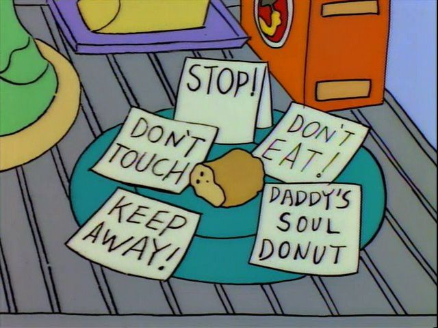 Homers forbidden donut piece 