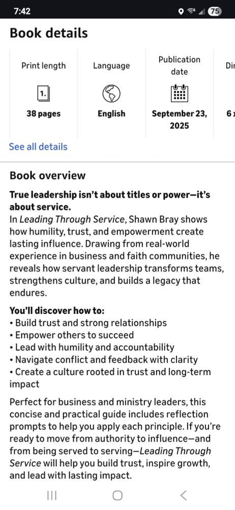 Overview of the book Leading through Service by Shawn Bray