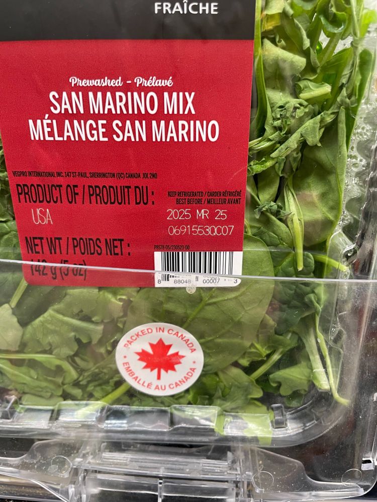 Laitue Us avec un logo Canada