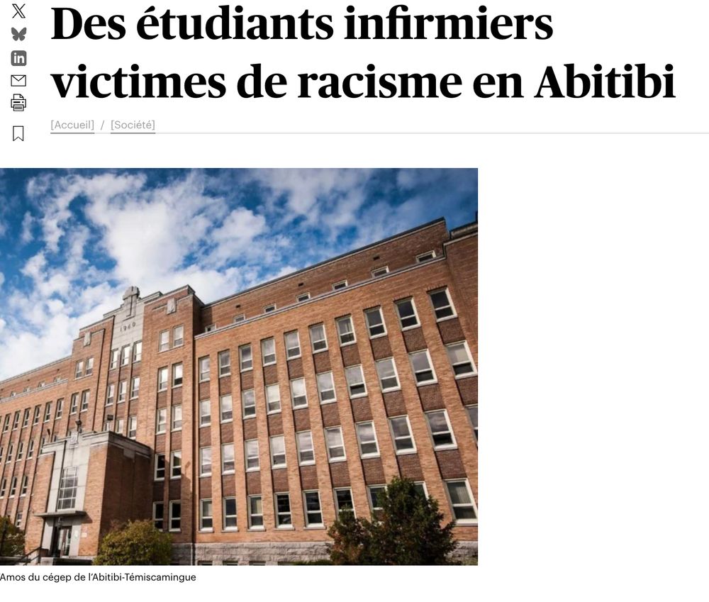 Capture d'écran du Devoir sur le racisme envers des étudiants africains en Abibiti