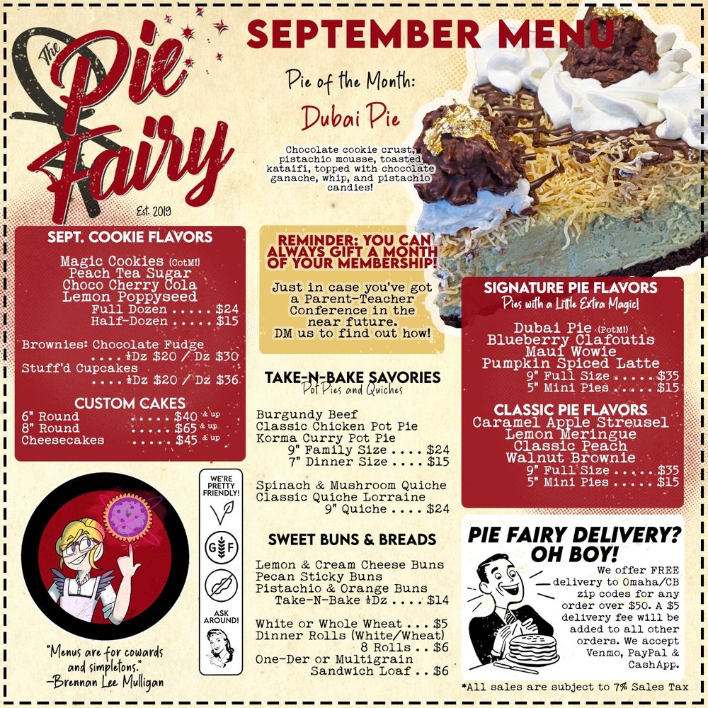 The menu! DM us for details!