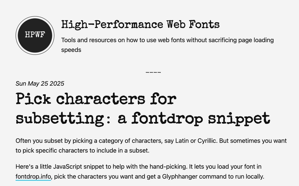 Screenshot of the blog post