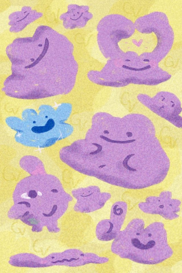 An assortment of ditto doodles throughout the image