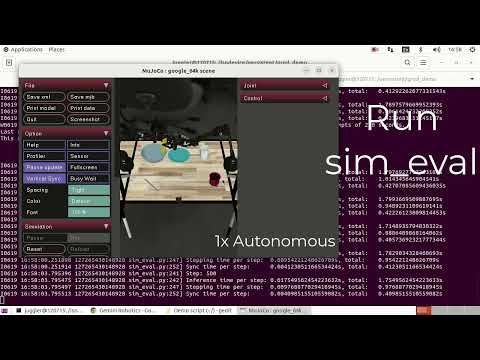 Gemini Robotics on-device in simulation