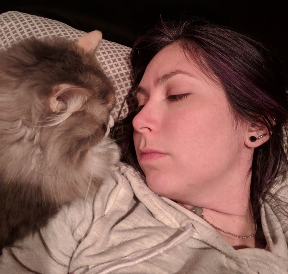 Me cuddling with Evecat, the most precious beautiful dilute calico princess 