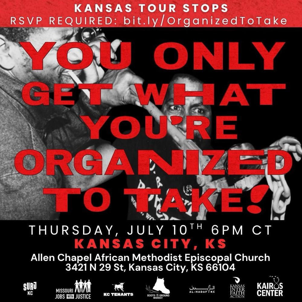 Black and red flyer with title of book, You only get what you’re organized to take.  Thursday July 10th 6 pm at Allen Chapel, 3421 n 29th st. Kansas City KS.  Must register at bit.ly/OrganizedToTake