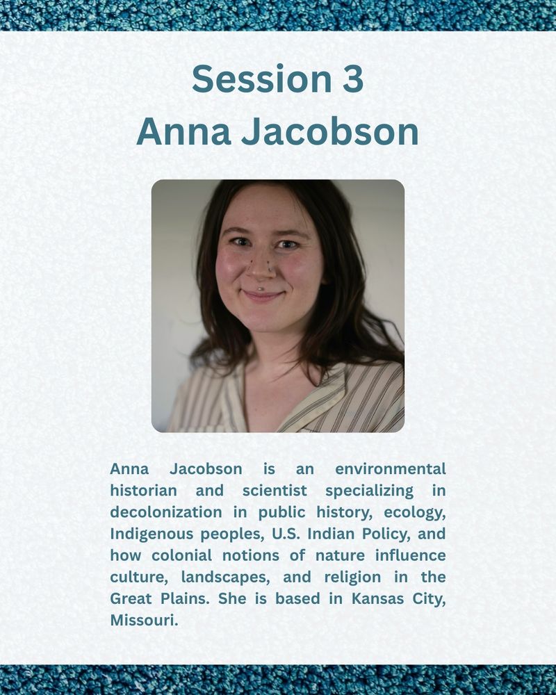Anna Jacobson is an environmental historian speaking about the history of our area with respect to nature and the impact of our colonial past 