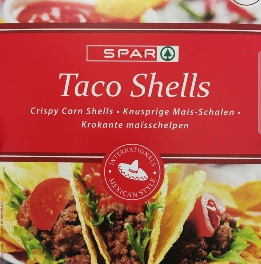 a Spar Taco Shells box.