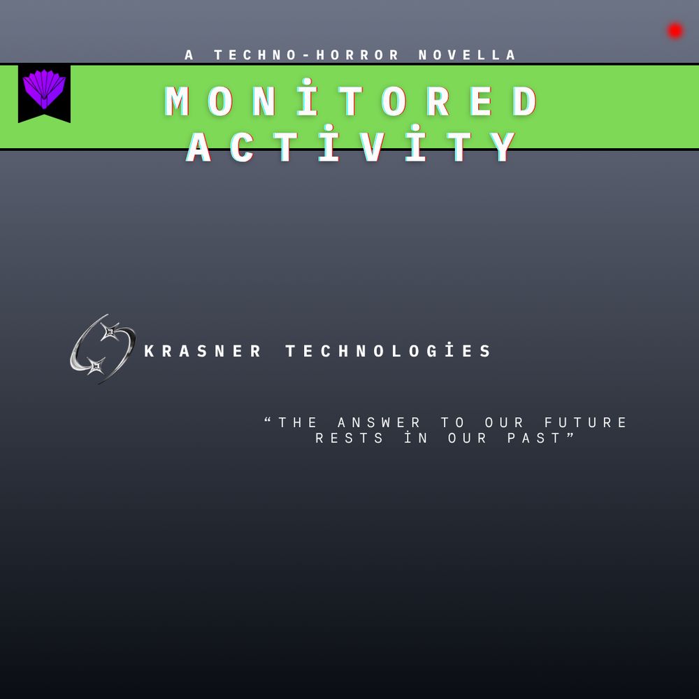 A graphic in the same style of the previous three. A shiny logo for Krasner Technologies floats in the middle of the graphic. The quote beneath is says "The answer to our future rests in our past".