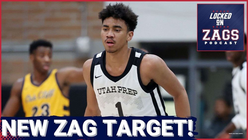 Locked On Zags YouTube thumbnail with photo of Utah Prep wing Anthony Felesi and headline 'NEW ZAG TARGET!'