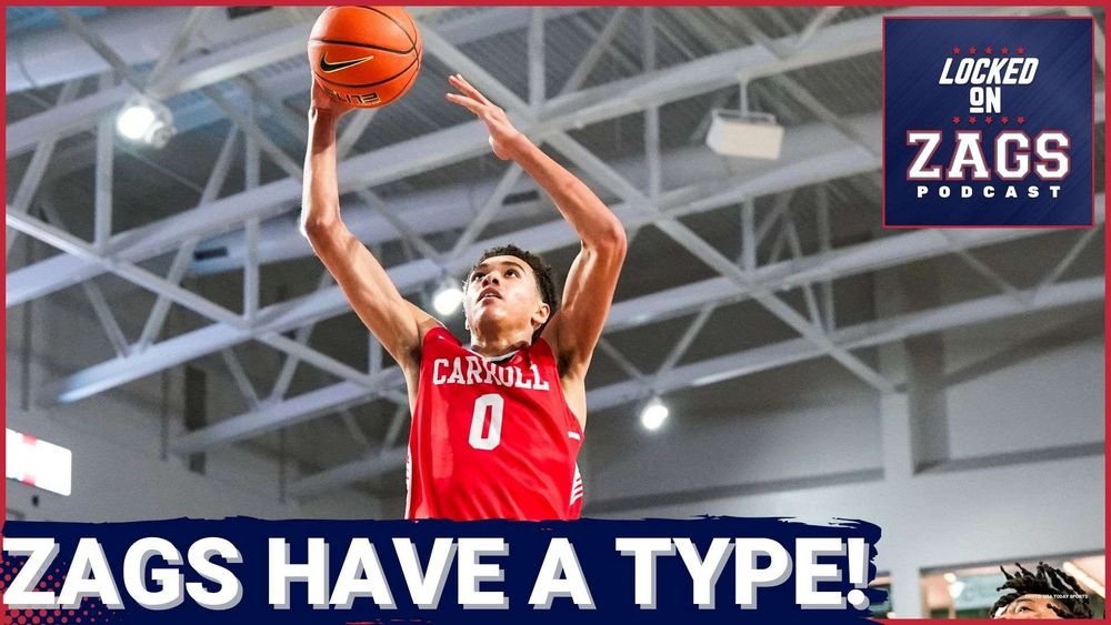 Locked On Zags YouTube thumbnail with photo of Luca Foster and headline 'ZAGS HAVE A TYPE!'