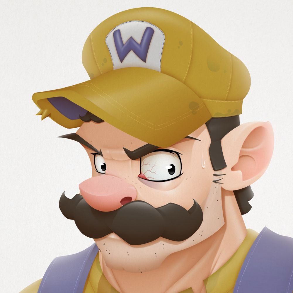 Quasi-realistic art piece of Wario.
