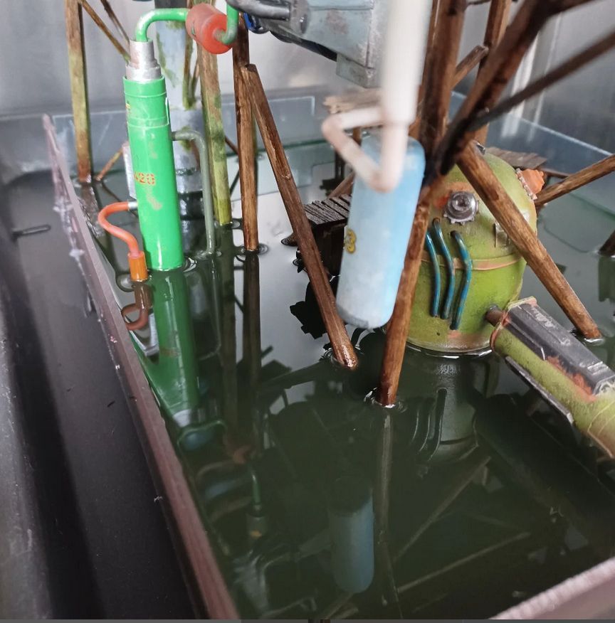 Epoxy resin swamp ground, for the diorama