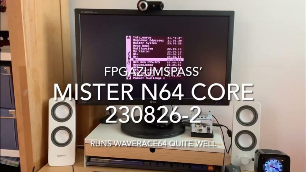 FPGAZumSpass macht Spass! His MiSTer N64-20230826-2 core does WaveRace64!