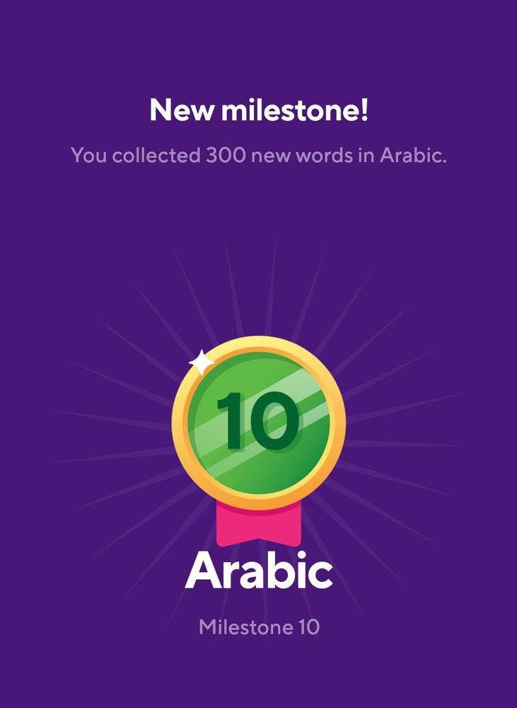 Milestone 10 in #Arabic in Drops app (image ©Drops)